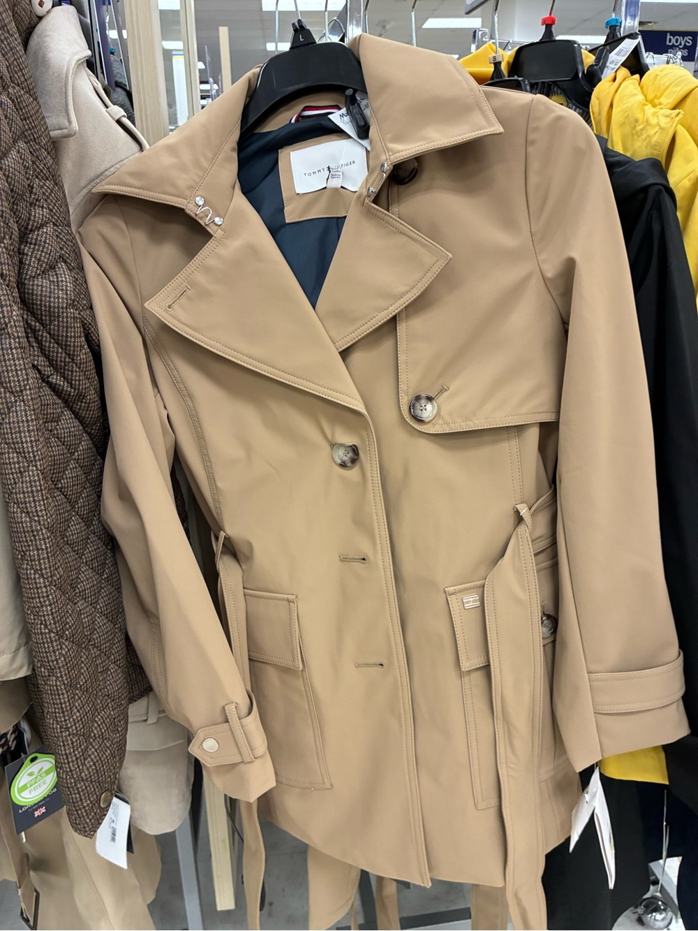 Tommy Hilfiger Tan Trench Coat with Belt